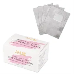 Pakke med 100 stk Gelpolish Remover Wraps i folie, GNB